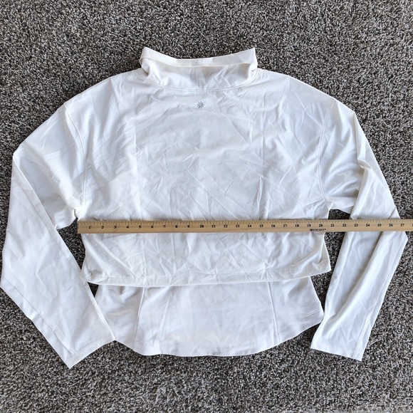 Athleta Whistler Hybrid Top Womens L White Layered Fleece Lined Performance $129 - Picture 10 of 12